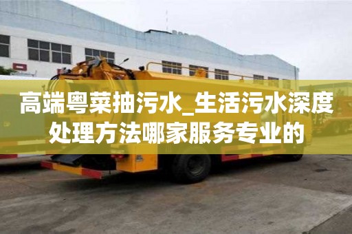 高端粵菜抽污水_生活污水深度處理方法哪家服務(wù)專業(yè)的
