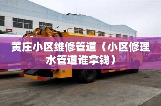 黃莊小區維修管道（小區修理水管道誰拿錢）