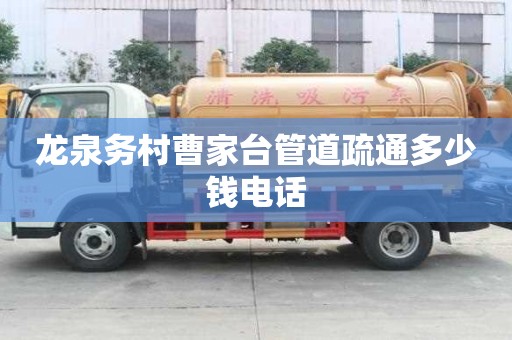 龍泉?jiǎng)?wù)村曹家臺管道疏通多少錢電話