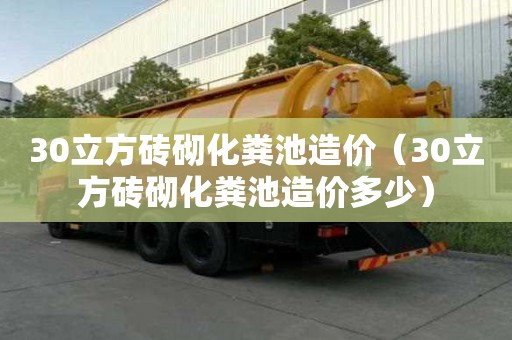 30立方磚砌化糞池造價（30立方磚砌化糞池造價多少）